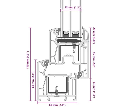 Rūsio Langas "Risor", 90X70 cm Atverčiamas Ir Pasukamas, Din, Kairinis, Baltas
