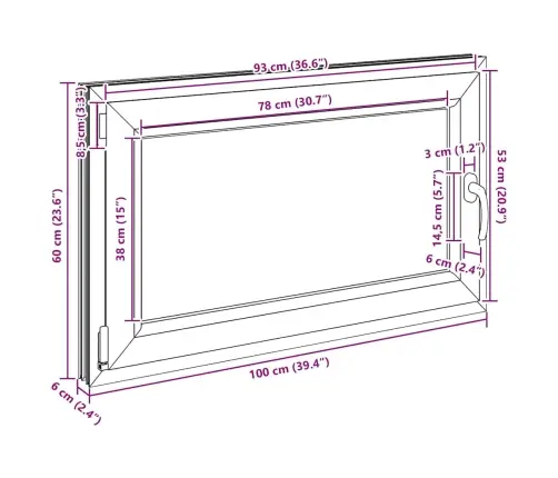 Keldriaken "Risor" 100 X 60 Cm Kallutatav Ja Pöördavatav, Din, Vasak, Antratsiit