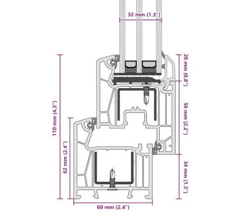 Keldriaken "Risor" 100 X 60 Cm Kallutatav Ja Pöördavatav, Din, Vasak, Antratsiit