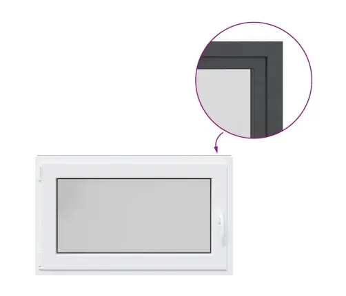 Rūsio Langas "Risor", 100X70 cm Atverčiamas Ir Pasukamas, Din, Kairinis, Antracito Spalvos