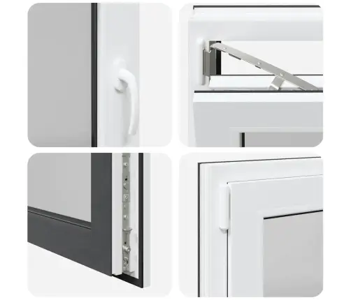 Rūsio Langas "Risor", 100X70 cm Atverčiamas Ir Pasukamas, Din, Kairinis, Antracito Spalvos