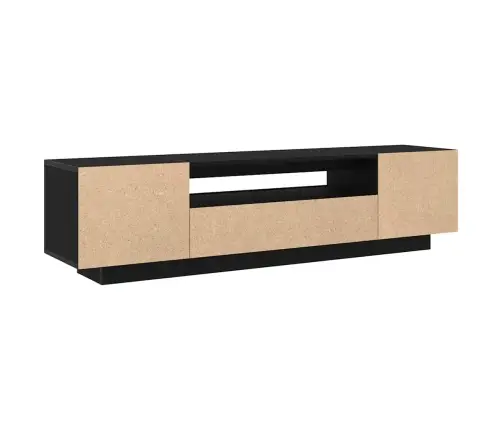 Tv Skapītis Ar Led Gaismu Melnā Ozola Krāsā 160X35X40 Cm Inženierijas Kokam Vidaxl