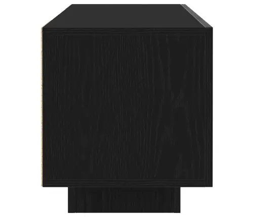 Tv Skapītis Ar Led Gaismu Melnā Ozola Krāsā 160X35X40 Cm Inženierijas Kokam Vidaxl