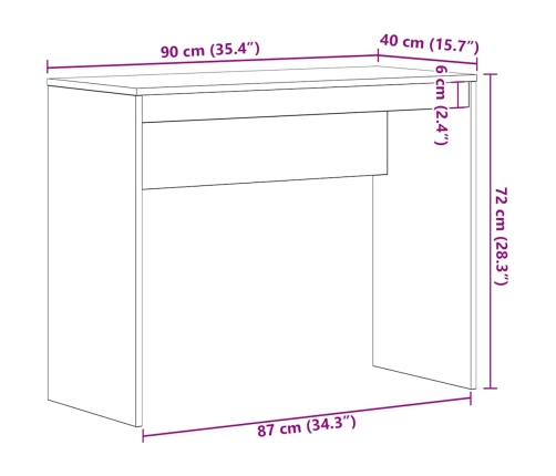 Kirjutuslaud, Must Tamm, 90 X 40 X 72 cm Töödeldud Puit