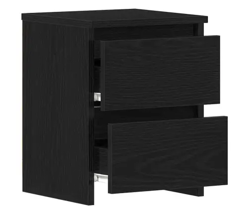 Šalia Lovos Spintelė 2 Pcs Juoda Ąžuolo 30 X 30 X 40 Cm Šalia Lovos Spintelė 2 Pcs Juoda Ąžuolo 30 X 30 X 40 Cm