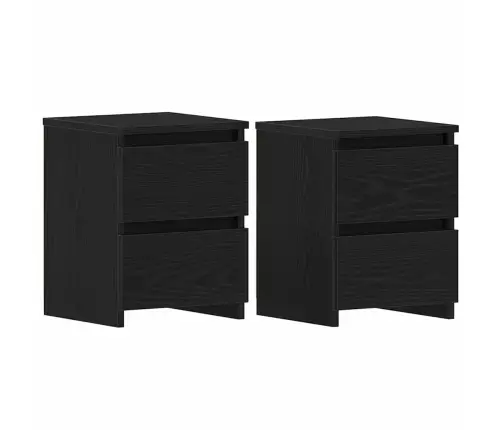 Šalia Lovos Spintelė 2 Pcs Juoda Ąžuolo 30 X 30 X 40 Cm Šalia Lovos Spintelė 2 Pcs Juoda Ąžuolo 30 X 30 X 40 Cm