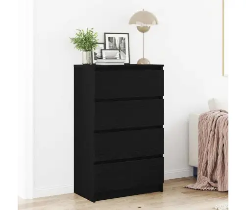 Kumode, Melns Ozols, 60X35X98,5 Cm, Inženierijas Koks Vidaxl