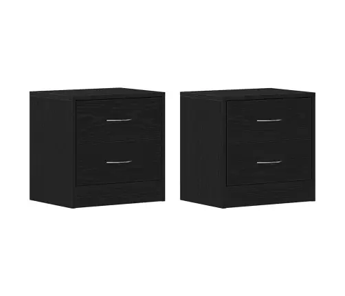 Naktsskapīši, 2Gab., Melna Ozola, 40X30X40Cm, Inženierijas Koks Vidaxl