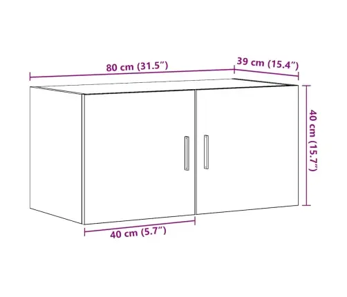 Sieninė Spintelė, Juodas Ąžuolas, 80X39X40cm Apdirbta Mediena