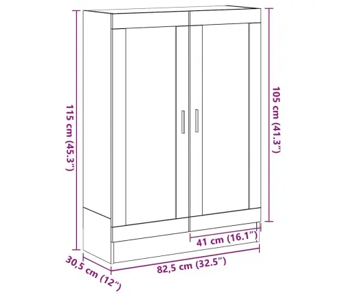 Grāmatu Skapis, Melns Ozola 82,5X30,5X115 Cm, Inženierijas Koks Vidaxl
