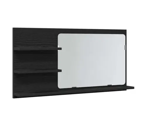 Vonios Spintelė Su Veidrodžiu, Juodo Ąžuolo Spalvos, 90X11X45 cm Inžinerinė Mediena