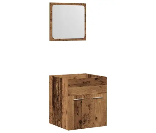 2-Daļīgs Vannasistabas Mēbeļu Komplekts, Veca Koka, Koks Vidaxl