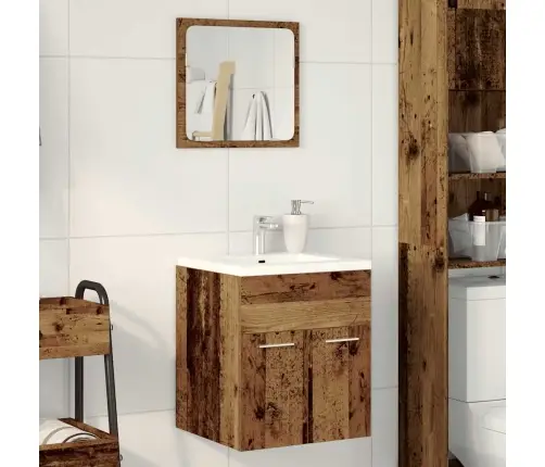 2-Daļīgs Vannasistabas Mēbeļu Komplekts, Veca Koka, Koks Vidaxl