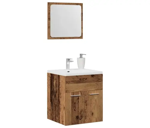 2-Daļīgs Vannasistabas Mēbeļu Komplekts, Veca Koka, Koks Vidaxl