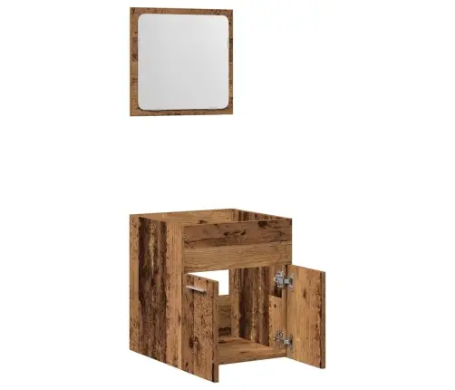 2-Daļīgs Vannasistabas Mēbeļu Komplekts, Veca Koka, Koks Vidaxl
