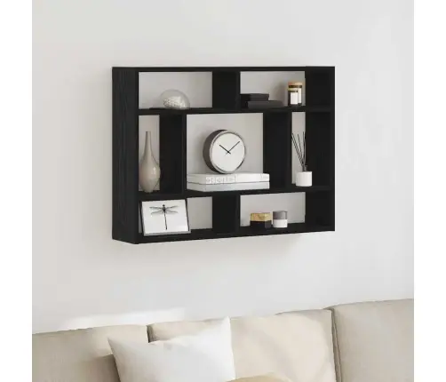 Sienas Plaukts, Melns Ozols, 75X16X55 Cm, Inženierkoks Vidaxl