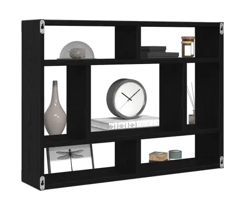 Sienas Plaukts, Melns Ozols, 75X16X55 Cm, Inženierkoks Vidaxl