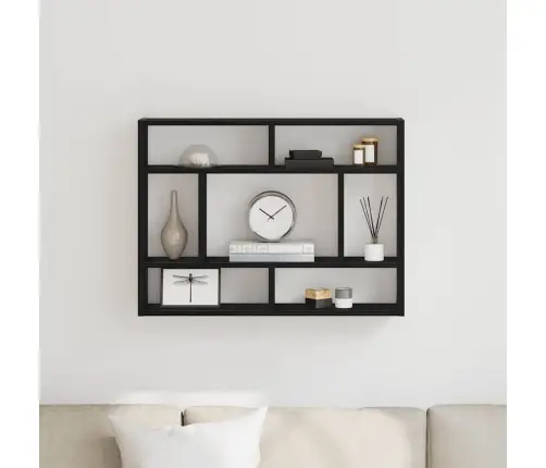 Sienas Plaukts, Melns Ozols, 75X16X55 Cm, Inženierkoks Vidaxl