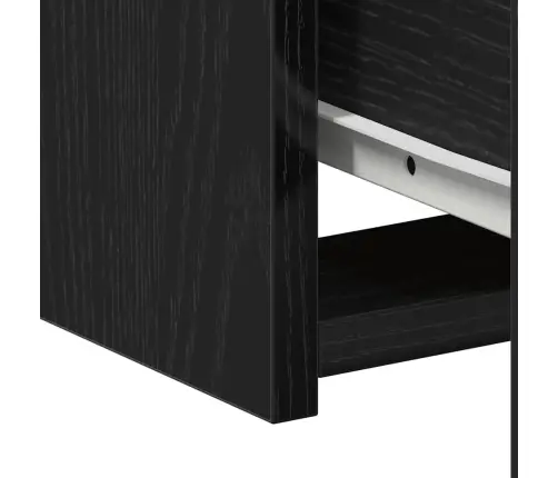 Naktsgaldiņi 2 Gabali Melns Ozols 50X32X60Cm Inženierijas Koks Vidaxl