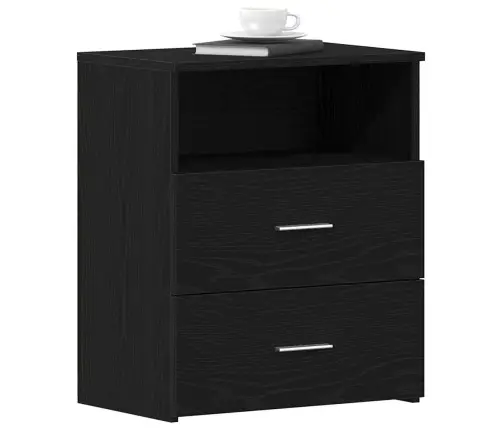 Naktsgaldiņi 2 Gabali Melns Ozols 50X32X60Cm Inženierijas Koks Vidaxl