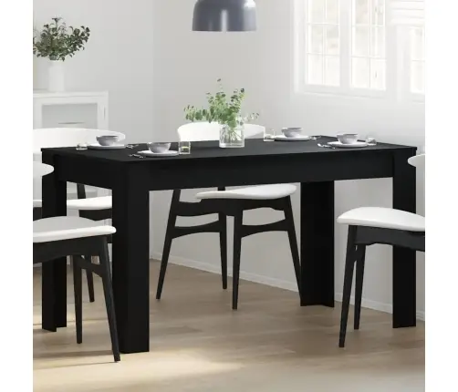 Valgomojo Stalas Juodas Ąžuolas 140 X 74,5 X 76 Cm Poliratanas