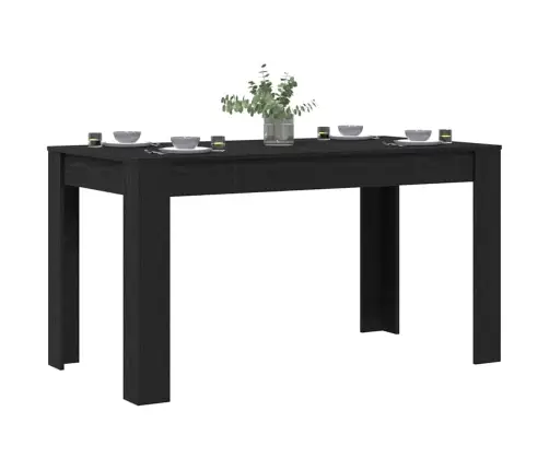 Valgomojo Stalas Juodas Ąžuolas 140 X 74,5 X 76 Cm Poliratanas