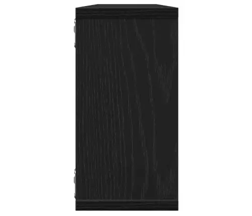 Sienas Kubu Plaukti 2 Gab Melns Ozols 100X15X30 Cm Vidaxl