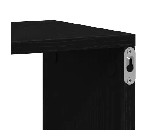 Sienas Kubu Plaukti 2 Gab Melns Ozols 100X15X30 Cm Vidaxl