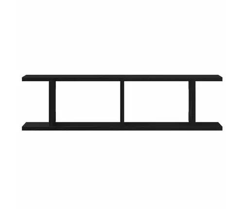 Sienas Plaukti 2 Gab Melns Ozols 75X18X20 Cm Inženierijas Koks Vidaxl