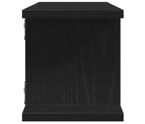 Sienas Plaukti 2 Gab Melns Ozols 75X18X20 Cm Inženierijas Koks Vidaxl