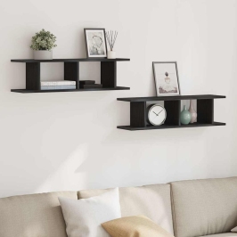 Seinariiulid 2 Tk Must Tamm 75X18X20 Cm Insenerpuit