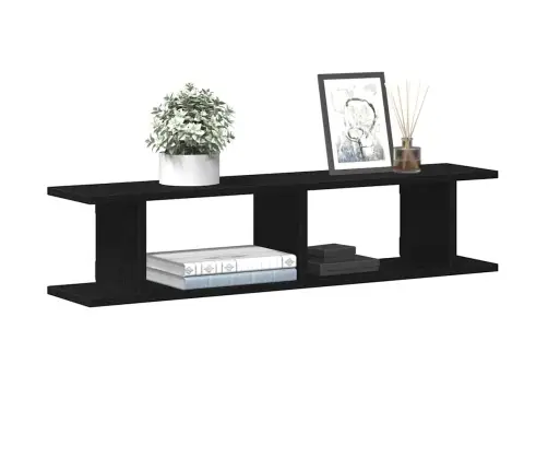 Sieninės Lentynos, 2Vnt., Juodasis Ąžuolas, 90X18X20cm Mediena