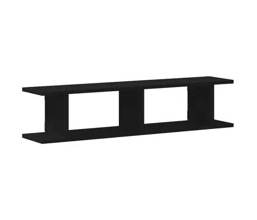 Sieninės Lentynos, 2Vnt., Juodasis Ąžuolas, 90X18X20cm Mediena