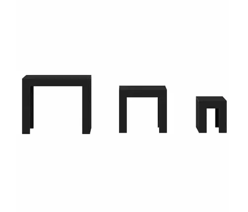 Mājīgi Kafijas Galdiņi 3 Gabali Melna Ozola Inženierijas Koks Vidaxl