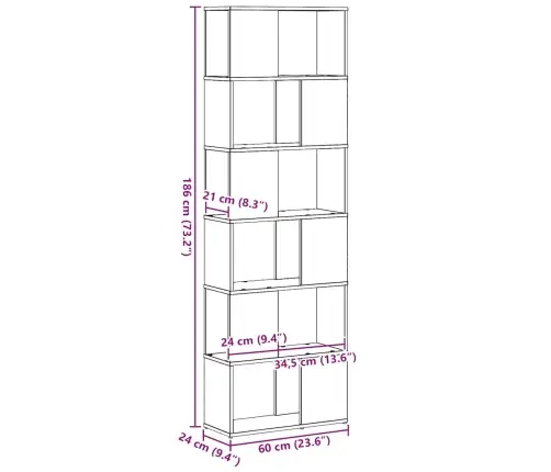Raamaturiiul/Ruumijagaja, Must Tamm, 60 X 24 X 186 Cm