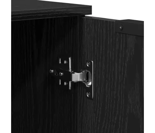 Bufete Melna Ozolkoka 60X30X70 Cm Inženierijas Koks Vidaxl