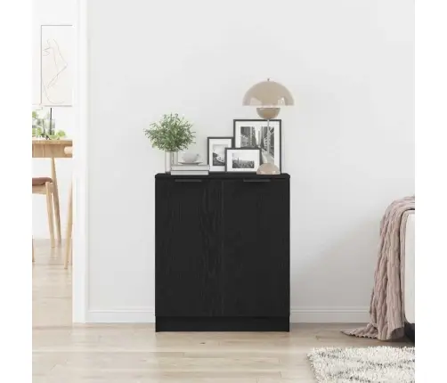 Bufete Melna Ozolkoka 60X30X70 Cm Inženierijas Koks Vidaxl