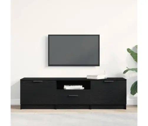 Tv Skapītis - Melns Ozols - 140X35X40 Cm - Izgatavots No Inženierijas Koka Vidaxl