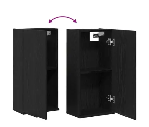 Prie Sienos Montuojama Spintelė, Juodo Ąžuolo Spalvos, 32X20X67cm Inžinerinė Mediena