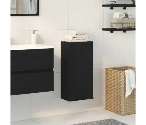 Prie Sienos Montuojama Spintelė, Juodo Ąžuolo Spalvos, 32X20X67cm Inžinerinė Mediena