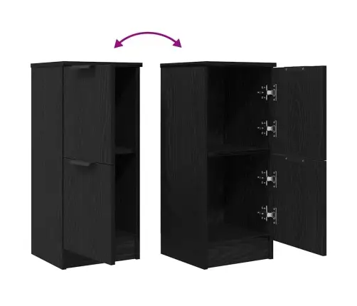 Kõide 2 Pcs Must Tamm 30 X 30 X 70 Cm Tehispuit