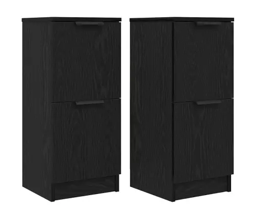 Kõide 2 Pcs Must Tamm 30 X 30 X 70 Cm Tehispuit