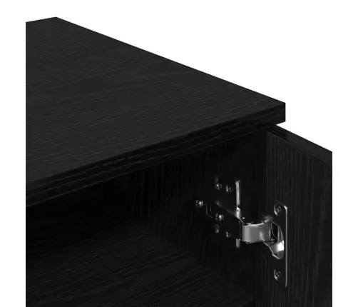 Kinga Kapp Riiuliga Uksega Must Tamm 59 X 35 X 70 Cm Tehispuit