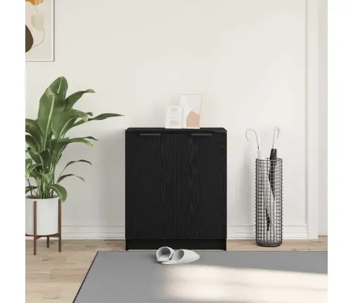 Kinga Kapp Riiuliga Uksega Must Tamm 59 X 35 X 70 Cm Tehispuit