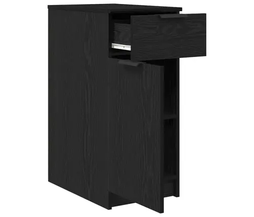 Rakstāmgalda Skapītis Melnā Ozola Krāsā - 33X50X75 Cm - Izgatavots No Inženierijas Koka Vidaxl