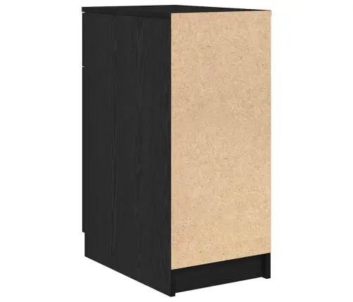 Rakstāmgalda Skapītis Melnā Ozola Krāsā - 33X50X75 Cm - Izgatavots No Inženierijas Koka Vidaxl
