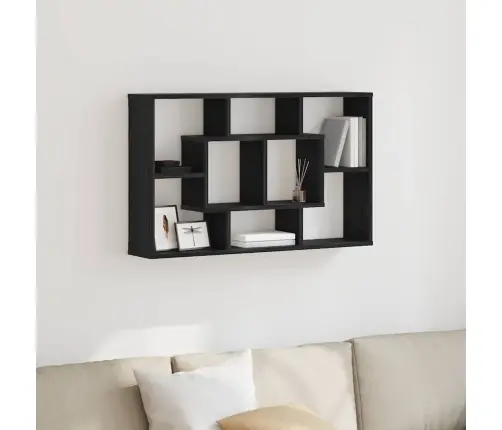 Seinariiul Riiuliga Must Tamm 85 X 16 X 52,5 Cm Tehispuit