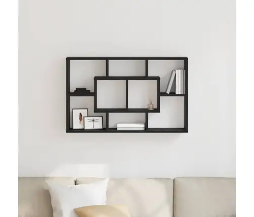 Seinariiul Riiuliga Must Tamm 85 X 16 X 52,5 Cm Tehispuit