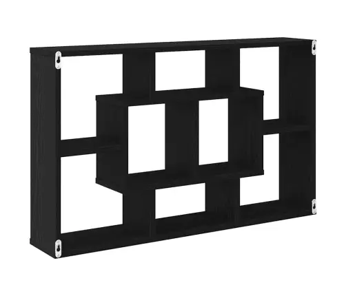 Seinariiul Riiuliga Must Tamm 85 X 16 X 52,5 Cm Tehispuit