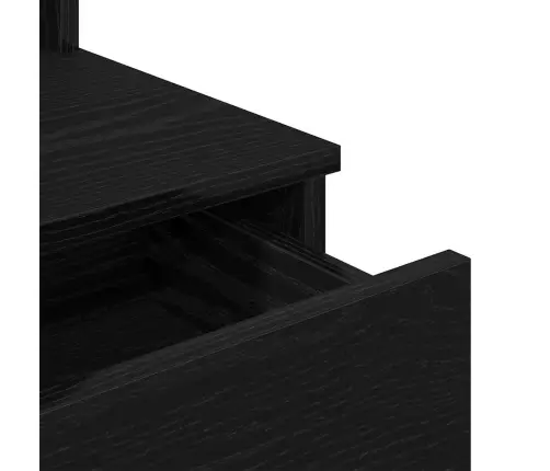 Grimes Galds Ar Led Gaismām Melnā Ozolkoka 96X40X142 Cm Vidaxl